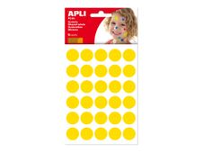 Apli Kids - 180 gommettes rondes - diamètre 20 mm - jaune