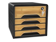 Silva by CEP - Module de classement 4 tiroirs - silva bamboo - blanc/bois