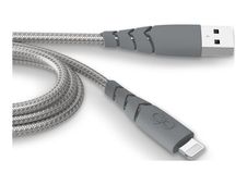 Force Power - Câble Ultra-renforcé - USB-A -  Lightning  - 1.2 m - 2.4A - Gris - Garanti à vie