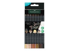 Faber-Castell Black Edition - Pack de 12 crayons de couleur - couleurs de tons de peau assorties