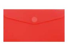 Wonday - Pochette polypro à scratch - 12,5 x 22,5 cm - Rouge semi-transparent