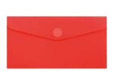 Wonday - Pochette polypro à scratch - 17,9 x 24,9 cm - Rouge semi-transparent