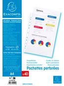 Exacompta - 40 Pochettes plastique perforées - A4 - lisses - 6/100