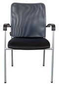 Lot de 4 chaises JULIA - avec accoudoirs - assise noire et dossier gris