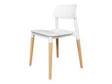 Lot de 4 chaises SCANDINAVE - pieds bois - blanc