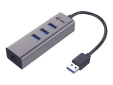 i-Tec USB 3.0 Metal - Hub - 3 x SuperSpeed USB 3.0 + 1 x 10/100/1000 - de bureau