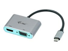 i-Tec - Adaptateur vidéo - USB-C mâle pour HD-15 (VGA), HDMI femelle - 15 cm - gris sidéral - support 4K, alimentation USB