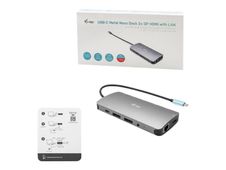 i-Tec USB-C Metal Nano - Station d'accueil - USB-C / Thunderbolt 3 - HDMI, 2 x DP - GigE