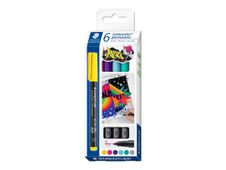 STAEDTLER Lumocolor 317 - Pack de 6 marqueurs permanents - Pointe moyenne - Couleurs assorties