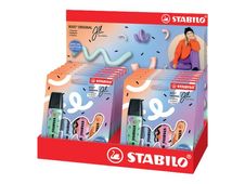 STABILO BOSS ORIGINAL by Ju Schnee - Pack de 4 surligneurs - couleurs assorties - Présentoir de 12