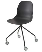 Chaise EASY - avec roulette  - noir