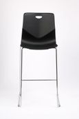 Tabouret TECSUP - Empilable - coque en polypropylène noir - pieds chromés fenêtre