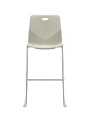 Tabouret TECSUP - Empilable - coque en polypropylène blanc - pieds chromés fenêtre