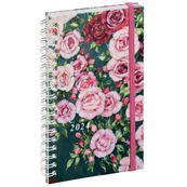 Agenda de poche spiralé Sophie Adde - 1 semaine sur 2 pages - 9 x 16 cm - roses - Exacompta