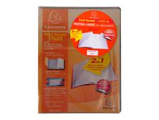 Exacompta Kover - Protège cahier avec rabats-pochettes - 17 x 22 cm - Disponible dans différentes couleurs translucides