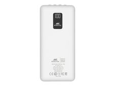 RIVACASE Rivapower VA2220 - powerbank / batterie de secours - 20000 mAh - 4 connecteurs de sortie (USB-A, Micro-USB de type B, Lightning, USB-C) - blanc