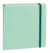 Agenda à élastique Silk Executif Prestige - 1 semaine sur 2 pages - 16 x 16 cm - vert - Quo Vadis