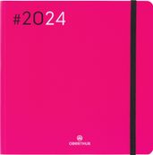 Agenda Flex - 1 semaine sur 2 pages - 16 x 16 cm - fuchsia - Oberthur