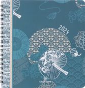 Agenda à spirale Tokyo - 1 semaine sur 2 pages - 16 x 16 cm - rouge - Oberthur