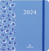 Agenda Anahita - 1 semaine sur 2 pages - 16 x 16 cm - floralie bleu - Oberthur