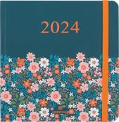 Agenda Anahita - 1 semaine sur 2 pages - 16 x 16 cm - hiver floral - Oberthur