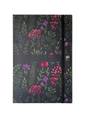 Agenda à élastique Flowers - 1 semaine sur 2 pages - 16 x 24 cm - nuit - Oxford