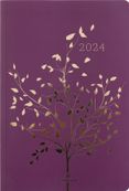 Agenda Astoria - 1 semaine sur 2 pages - 17 x 24,5 cm - prune - Oberthur