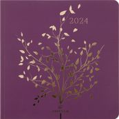 Agenda Astoria - 1 semaine sur 2 pages - 16 x 16 cm - prune - Oberthur