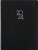 Agenda à spirale Portland - 1 semaine sur 2 pages - 22 x 28 cm - noir - Oberthur