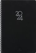 Agenda à spirale Portland - 1 semaine sur 2 pages - 17 x 24,5 cm - noir - Oberthur