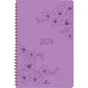 Agenda à spirale Primrose - 1 semaine sur 2 pages - 22 x 28 cm - lilas - Oberthur