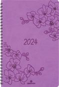Agenda à spirale Primrose - 1 semaine sur 2 pages - 17 x 24,5 cm - lilas - Oberthur