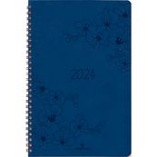 Agenda à spirale Primrose - 1 semaine sur 2 pages - 10 x 15 cm - bleu marine - Oberthur