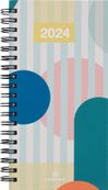 Agenda à spirale Chicago - 1 semaine sur 2 pages - 9,5 x 17,5 cm - couleurs pastels - Oberthur