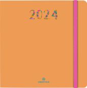 Agenda Merida - 1 semaine sur 2 pages - 16 x 16 cm - orange - Oberthur