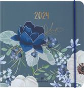 Agenda Giverny - 1 semaine sur 2 pages - 16 x 16 cm - bleu - Oberthur