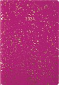 Agenda Céleste - 1 semaine sur 2 pages - 17 x 24,5 cm - fuchsia/or - Oberthur