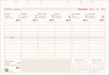 Oberthur - Recharge semainier pour up-to-date - 14,5 x 21 cm