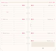 Oberthur - Recharge pour organiseur - 1 semaine sur 2 pages à l'horizontal - 9,5 x 19,5 cm