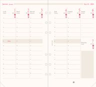 Oberthur - Recharge pour organiseur - 1 semaine sur 2 pages à la verticale - 9,5 x 19,5 cm