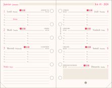 Oberthur - Recharge pour organiseur - 1 semaine sur 2 pages (semainier international) - 8 x 15 cm