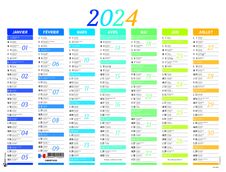 Calendrier Nuance - 7 mois par face - 40,5 x 55 cm - Oberthur