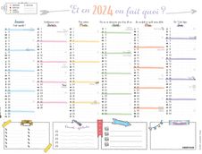 Bullet Calendrier - 6 mois par face - 21 x 26,5 cm - Oberthur
