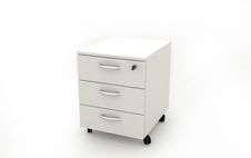 Caisson mobile - 3 tiroirs - L41xP50xH52,2 cm - structure blanche, façade blanche