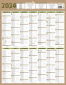 Bouchut Natura - Calendrier bancaire vertical - 43 x 55 cm - 12 mois sur 1 face - beige