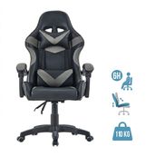 Fauteuil gamer TX - accoudoirs - appui-tête intégré - noir et gris