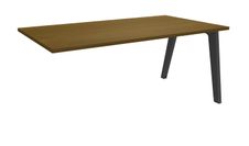 Bureau simple STEELY - L180 cm - Bureau suivant - Pieds carbone - plateau imitation noyer