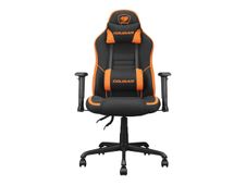 Fauteuil gamer FUSION SF - accoudoirs réglables - appui-tête intégré - noir/orange
