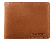 Maverick New Men - Portefeuille - RFID, with zipper - cuir de vachette pleine fleur tanné végétal - cognac