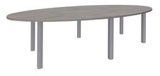 Table de réunion ovale - L280 cm - Pieds exprim alu - Plateau imitation noyer